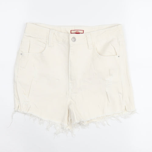 Joe Browns Women's Ivory Cut-Off Denim Shorts Size 8