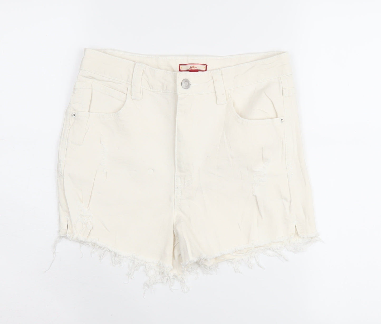 Joe Browns Women's Ivory Cut-Off Denim Shorts Size 8