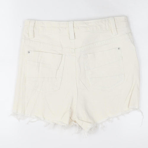 Joe Browns Women's Ivory Cut-Off Denim Shorts Size 8