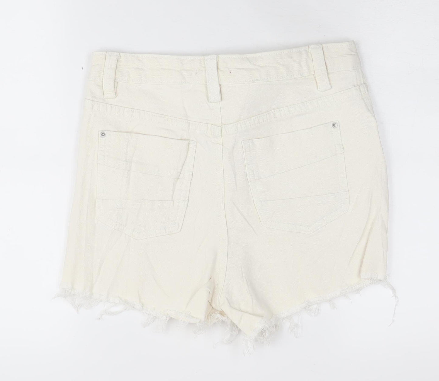 Joe Browns Women's Ivory Cut-Off Denim Shorts Size 8