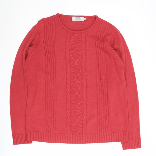 Honor Millburn Women's Red Cable-Knit Jumper M