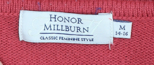 Honor Millburn Women's Red Cable-Knit Jumper M