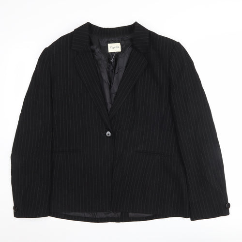 Viyella Women's Black Pinstripe Blazer Size 12 Workwear Formal