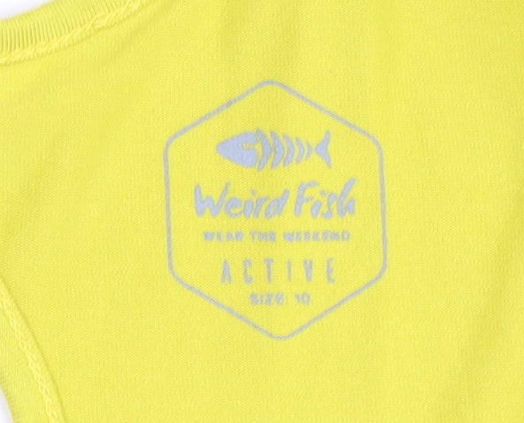 Weird Fish Women's Yellow Gym T-Shirt Size 10