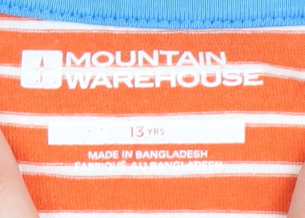 Mountain Warehouse Boys Orange Striped T-Shirt 13 Years