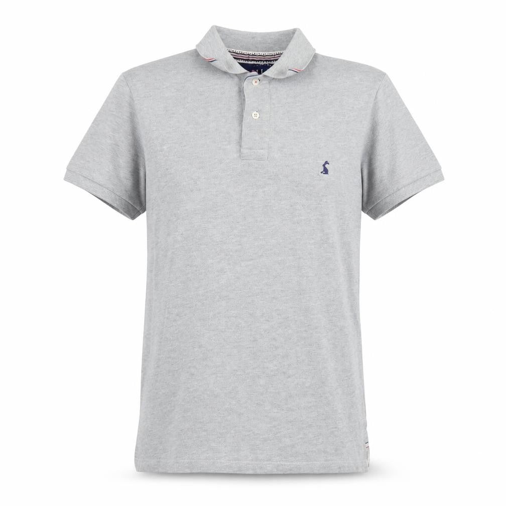 Front view of Joules Grey Women's Polo Shirt Small Classic Fit