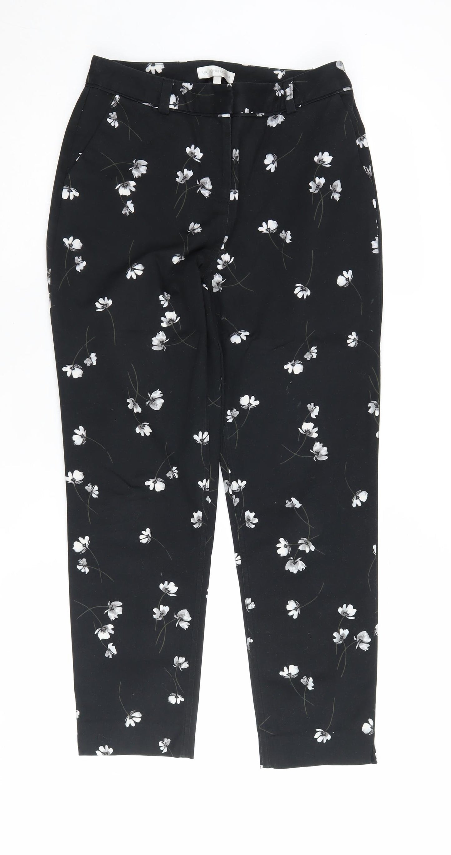 RJR John Rocha Women's Black Floral Trousers Size 10