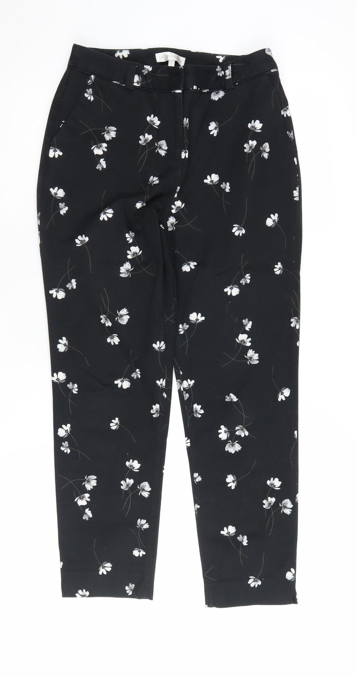 RJR John Rocha Women's Black Floral Trousers Size 10