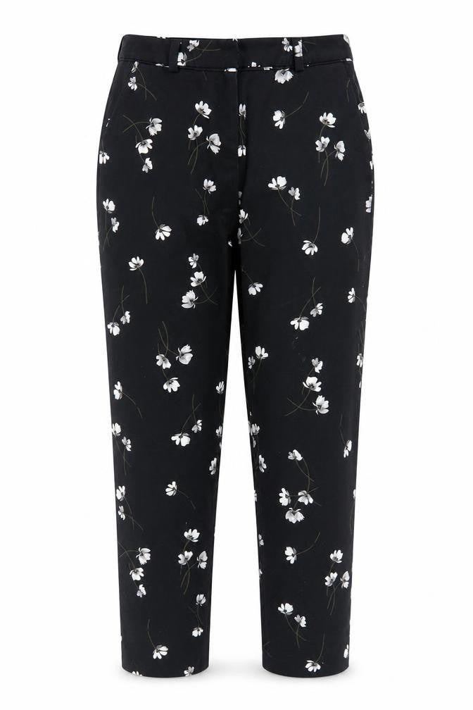 RJR John Rocha Women's Black Floral Trousers Size 10