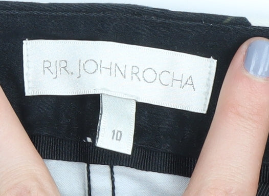 RJR John Rocha Women's Black Floral Trousers Size 10