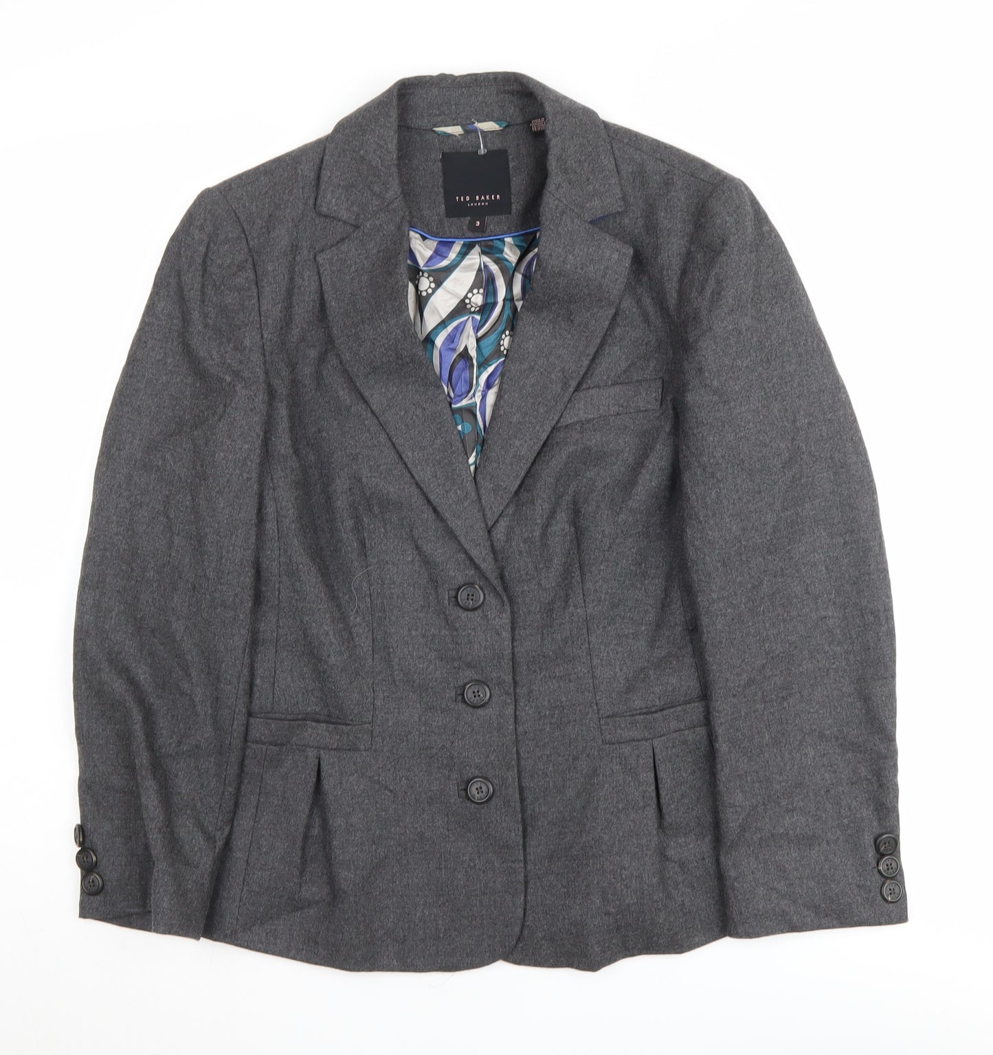Ted Baker Women's Grey Blazer M Business Formal