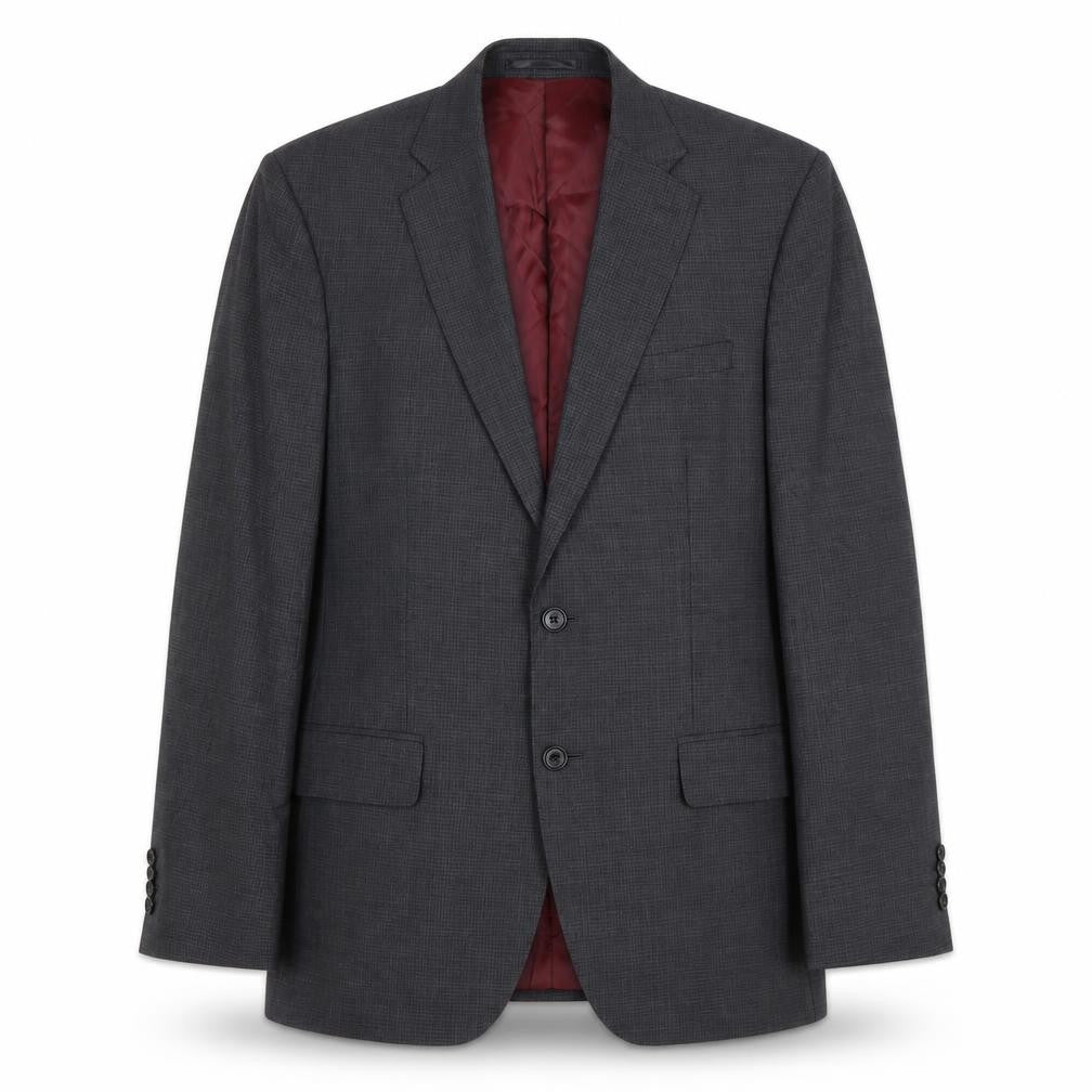 Front view of T.M. Lewin Men's Grey Check Blazer, size 40, Regular