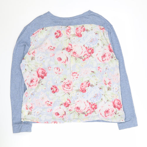Cath Kidston Women's Blue Floral Pullover Jumper Size S