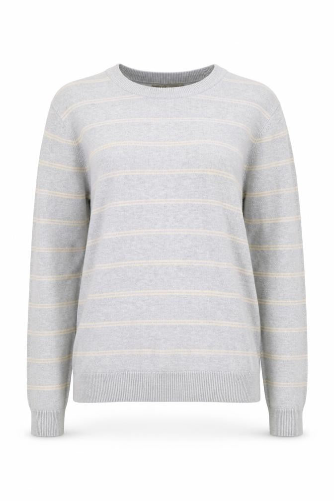 Front view of SoulCal Women's Grey Striped Pullover Medium