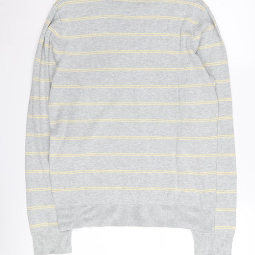 Soul Cal Women's Grey Striped Pullover Medium