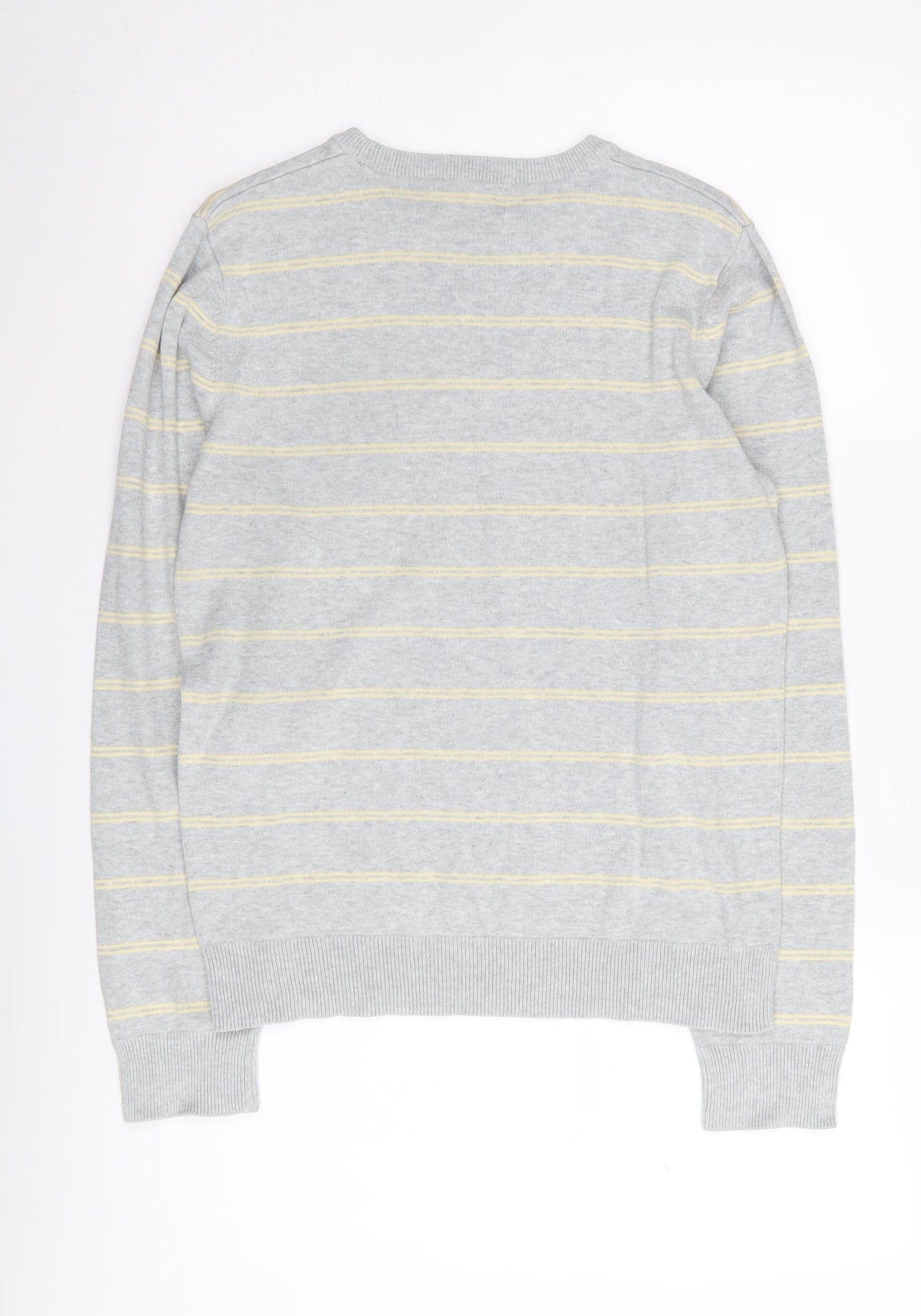 Soul Cal Women's Grey Striped Pullover Medium