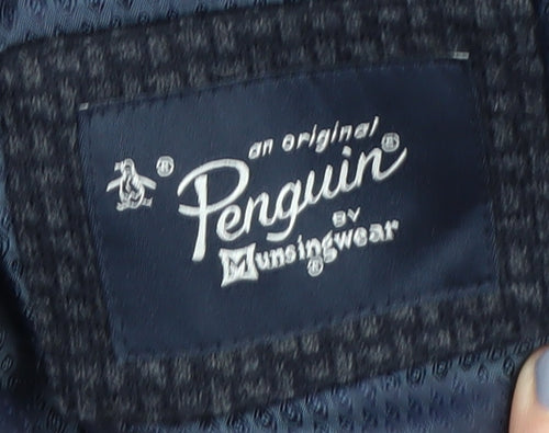 Penguin Men's Blue Blazer, 38, Geometric Pattern, Regular Fit