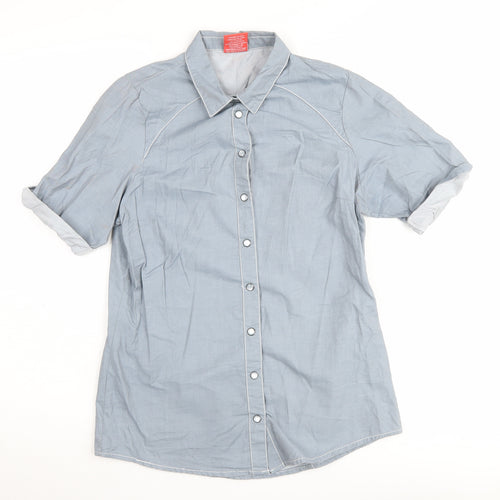 Trespass Women's Grey Cotton Button-Up Shirt S