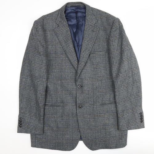 Austin Reed Men's Grey Plaid Wool Blazer 44R