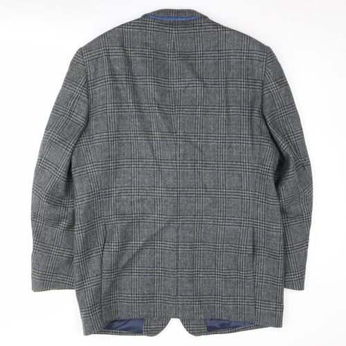 Austin Reed Men's Grey Plaid Wool Blazer 44R