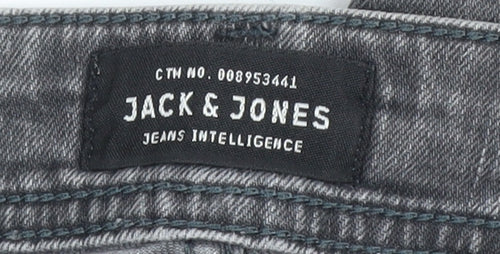 Jack & Jones Men’s Grey Skinny Jeans, Size 30, Slim Fit