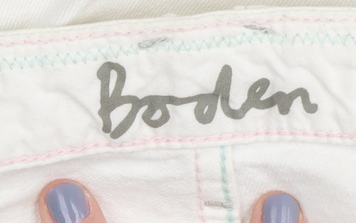 Boden Women's White Denim Jeans UK 10L Button