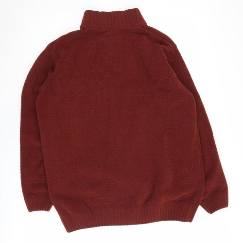 Pierre Cardin Men's Red Henley Jumper, M, Polyester