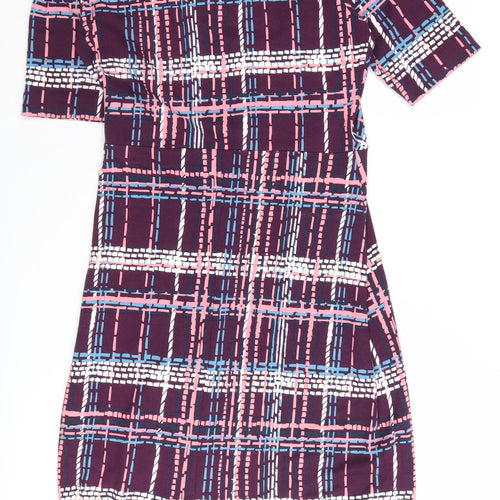 Jaeger Women's Multicoloured Check Wrap Dress, Size S