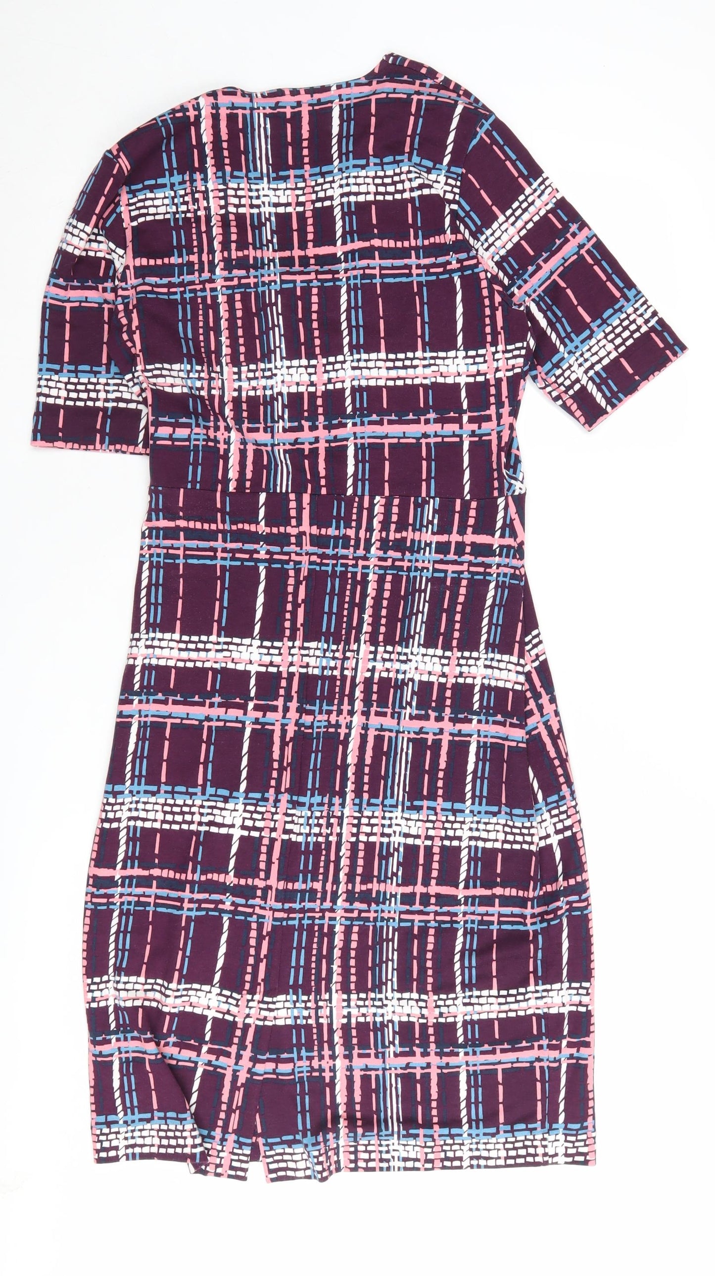 Jaeger Women's Multicoloured Check Wrap Dress, Size S