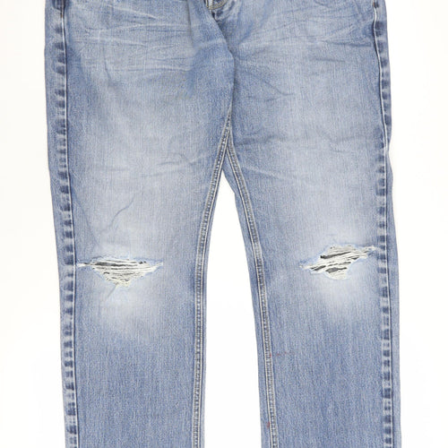 Sonneti Men's Blue Straight Distressed Jeans Size 36