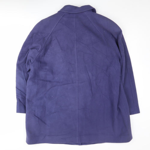 Easttex Women's Blue Wool Mid-Length Overcoat, Size 16