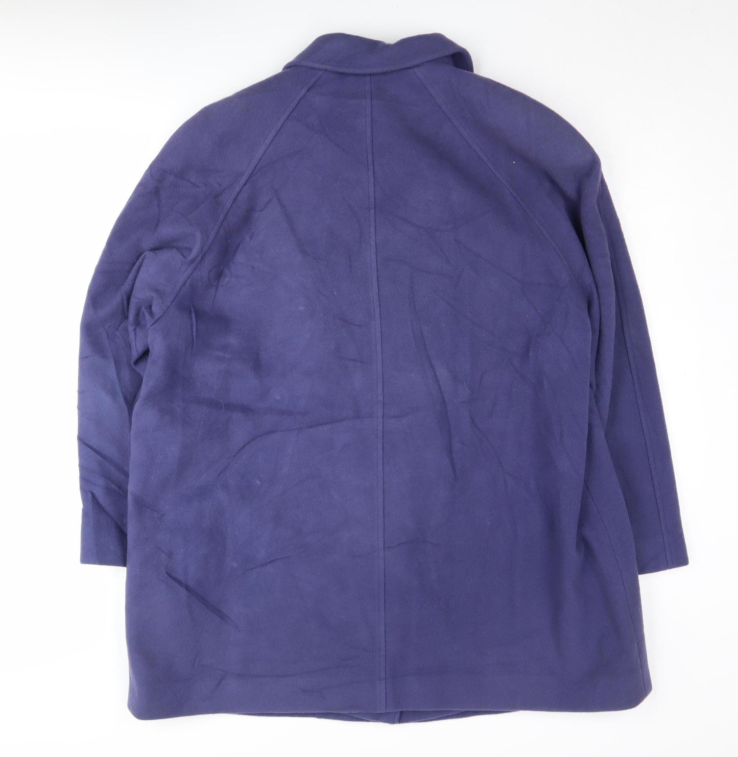 Easttex Women's Blue Wool Mid-Length Overcoat, Size 16