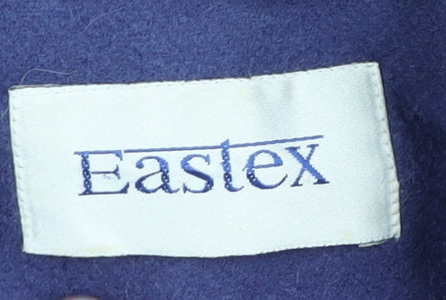 Easttex Women's Blue Wool Mid-Length Overcoat, Size 16