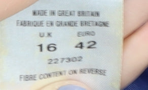 Easttex Women's Blue Wool Mid-Length Overcoat, Size 16