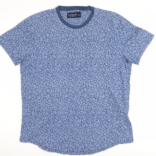 Abercrombie & Fitch Unisex Blue Floral T-Shirt L