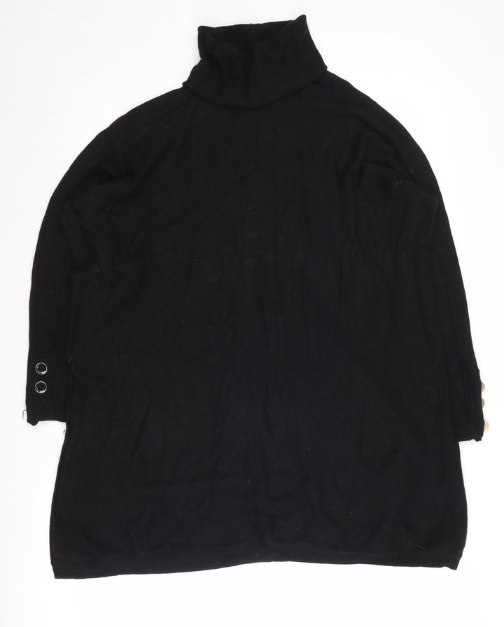 Ted Baker Women’s Black Roll Neck Cape Jumper S