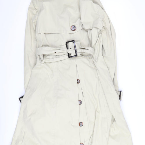 Zara Women's Beige Trench Coat Size 14, Belted, Lined