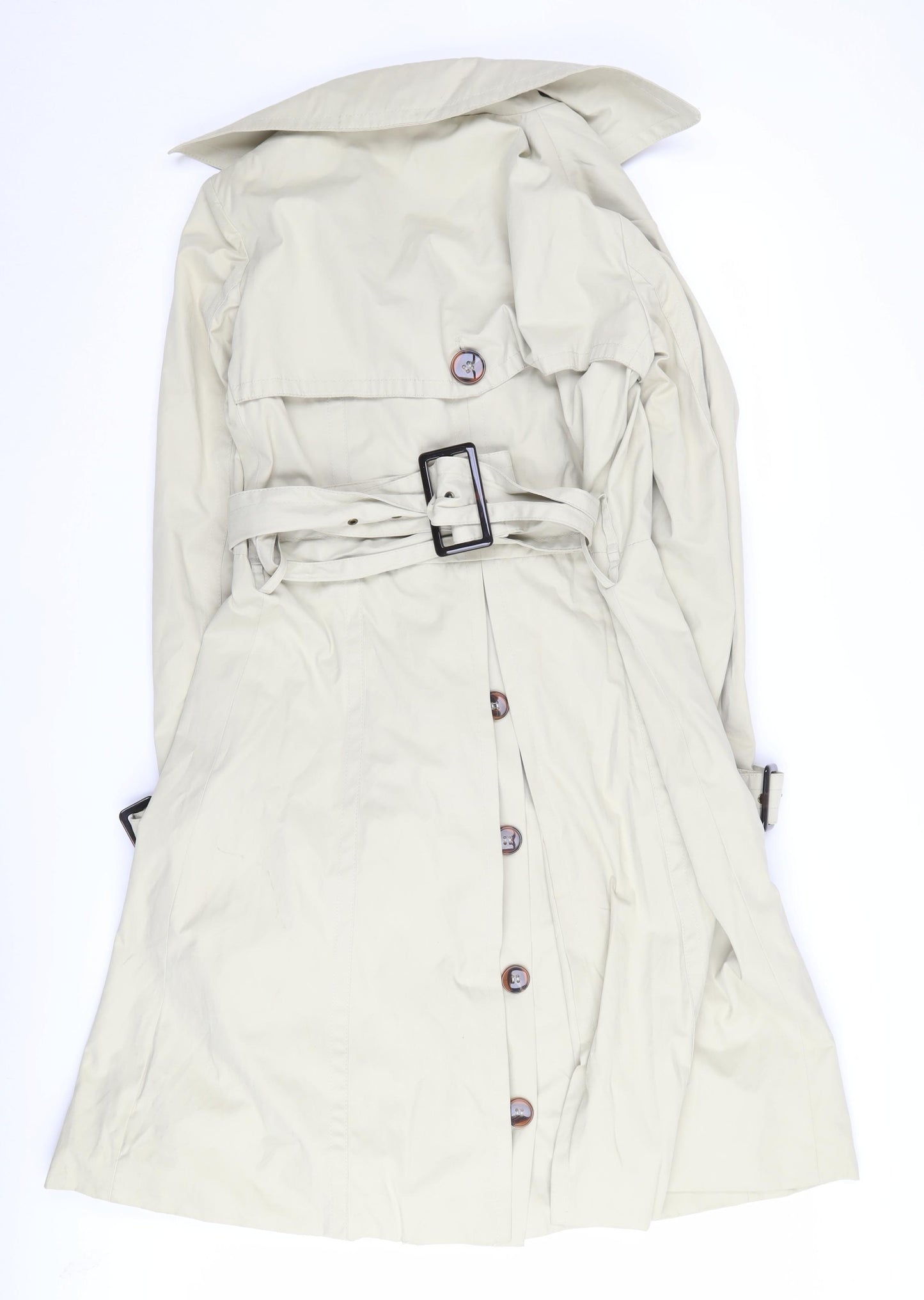 Zara Women's Beige Trench Coat Size 14, Belted, Lined