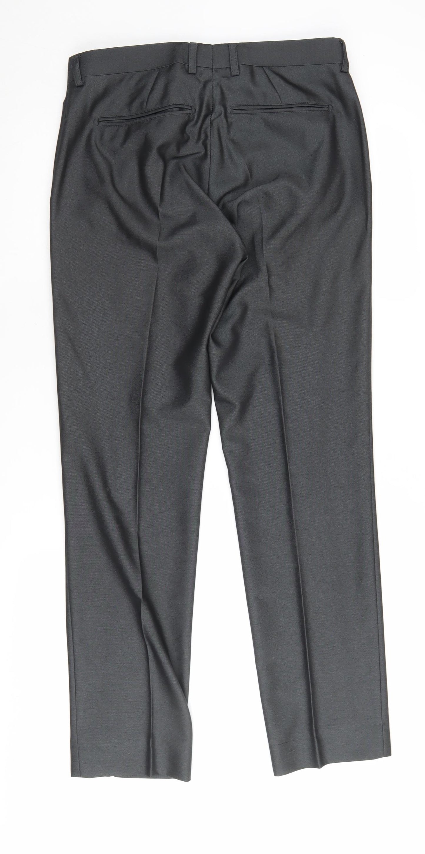 ONESIXFIVE Men's Black Slim Fit Dress Pants 32L