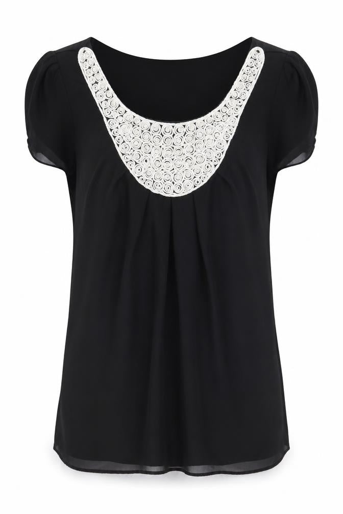 Pussycat London Black Embroidered Women's M Blouse
