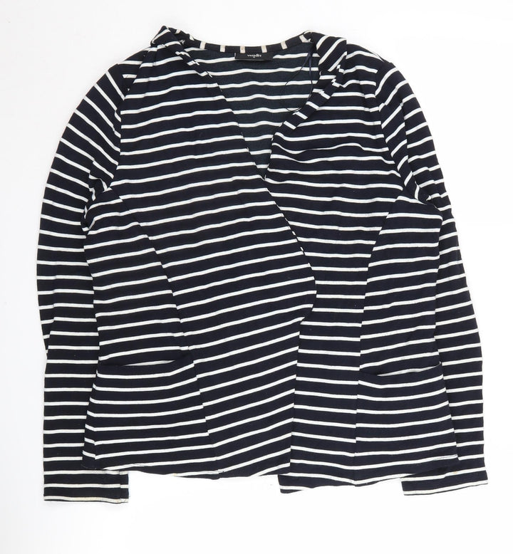 Wallis Women's Black Striped Cardigan M