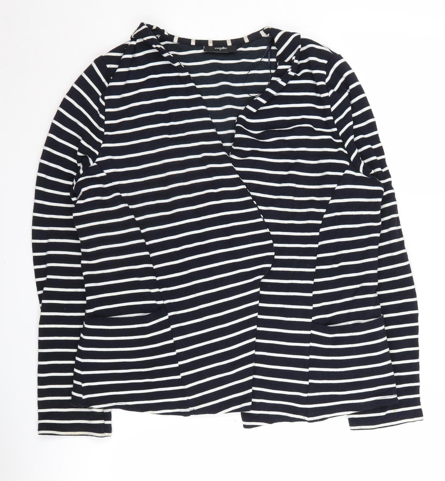 Wallis Women's Black Striped Cardigan M