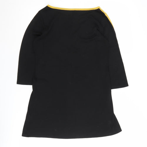 Pink Crayon Women's Black Tunic Jumper L Geometric