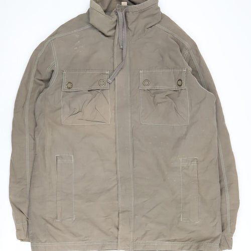 Republic Men's Beige Military Jacket, M, Cotton Blend