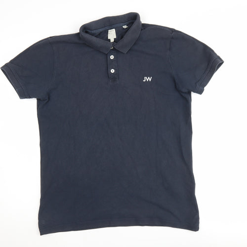 Jack Wills Men's Blue Polo Shirt, Size L, Short Sleeve