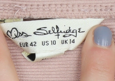 Miss Selfridge Women's Pink Bandage Skirt Size 14