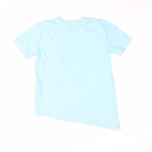 DKNY Girls Blue Basic T-Shirt, Size S, Logo Accent
