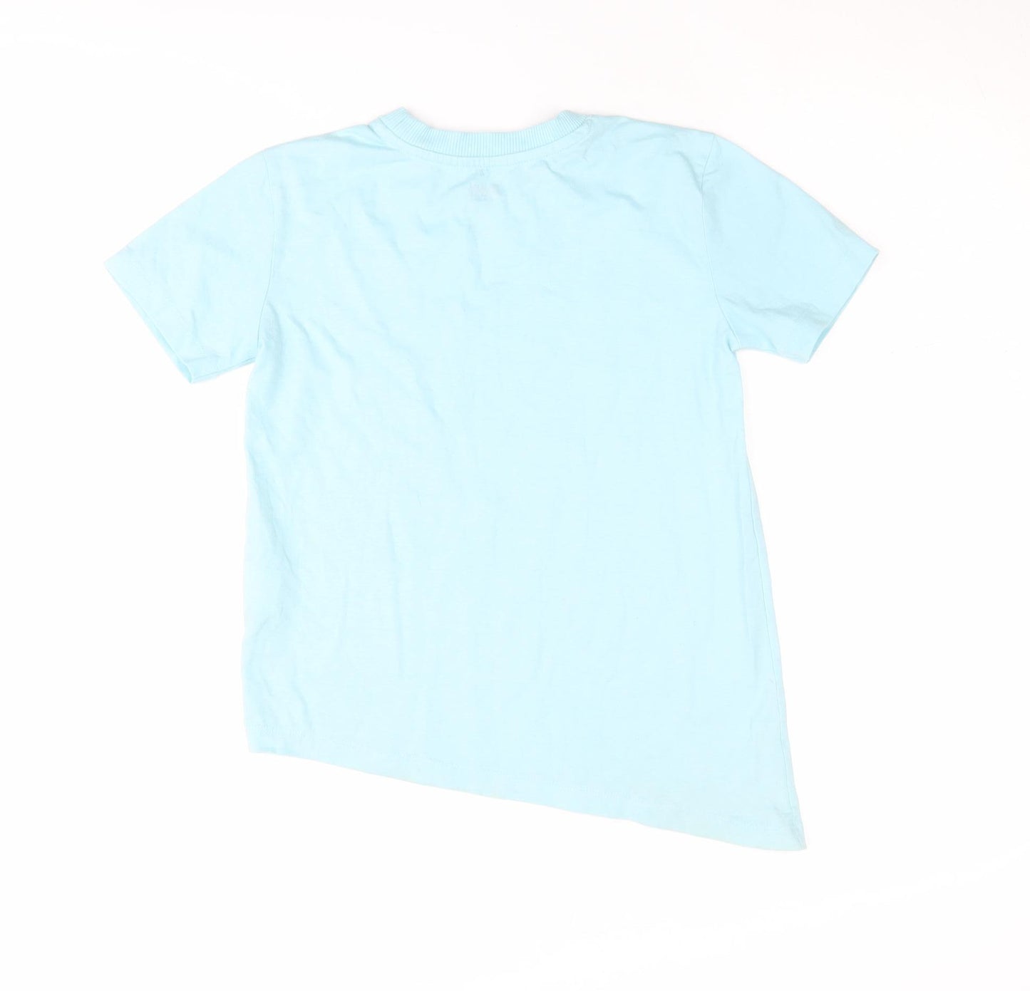 DKNY Girls Blue Basic T-Shirt, Size S, Logo Accent