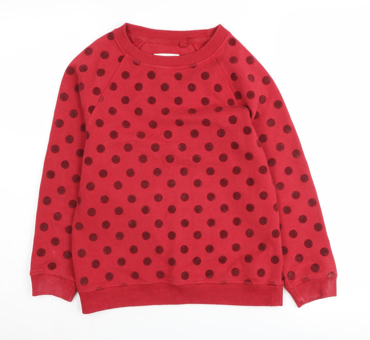 FatFace Girls Red Polka Dot Pullover Sweatshirt 8-9 Years