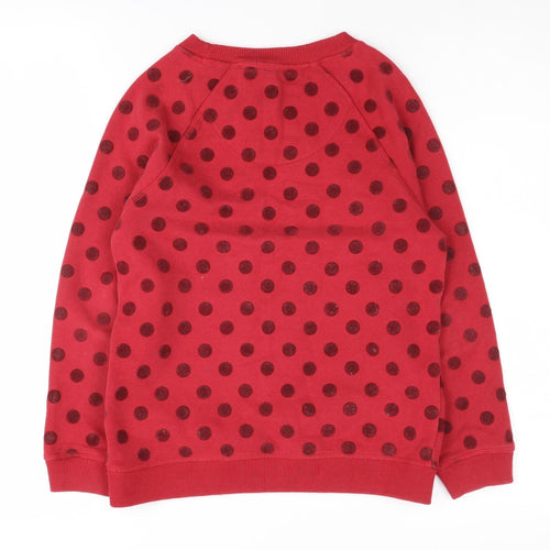 FatFace Girls Red Polka Dot Pullover Sweatshirt 8-9 Years